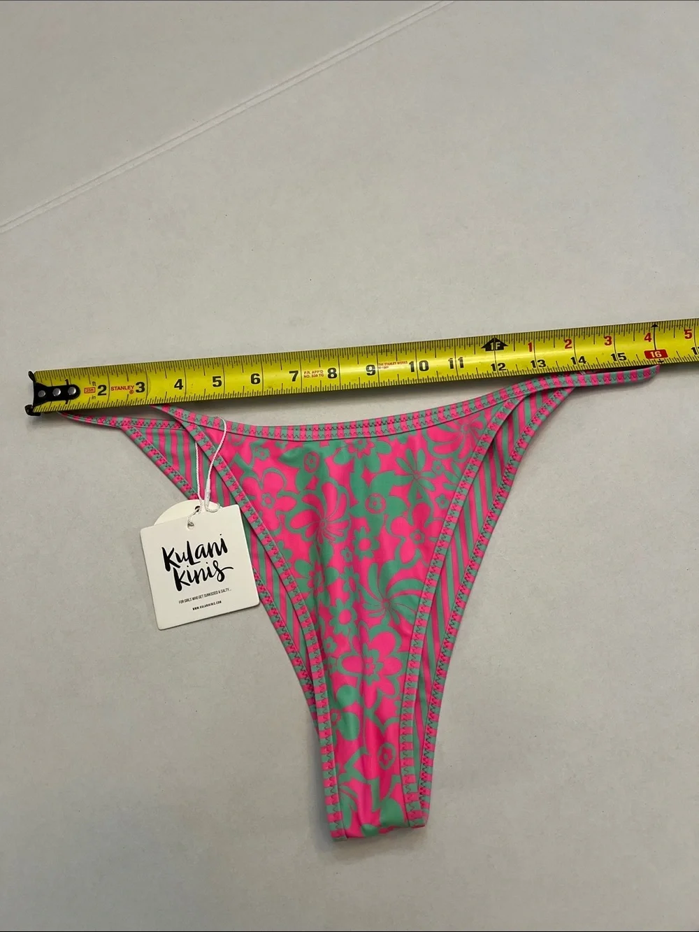 KULANI KINIS BIKINI SWIM BOTTOMS SIZE XL PINK & GREEN NEW WITH TAGS